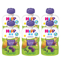 喜宝（HiPP）婴幼儿袋装辅食宝宝零食 蔬果泥（6-36月龄适用）欧洲原装进口 梨西梅黑加仑泥*6 *3件