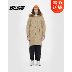 viishow羽绒服男冬季新款外套加绒潮牌青年保暖衣服潮流中长款上衣 卡其色 M *3件