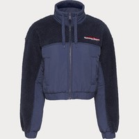 Tommy Jeans 女士海军蓝混合剪裁夹克