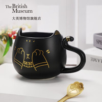 大英博物馆 形象可爱 创意造型—害羞猫猫爪勺款 安德森猫表情喵陶瓷杯 13.7x10x8.7cm 马克杯