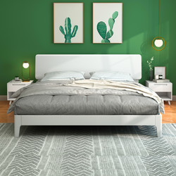 白色实木床简易1.5单人木床架工厂直销次卧1.8米双人出租房经济床