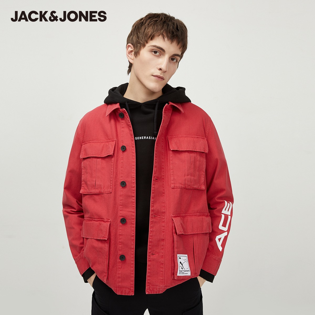 jackjones 杰克琼斯 220157522 男士水洗牛仔夹克