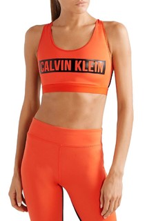 Calvin Klein 徽标印花弹力运动文胸