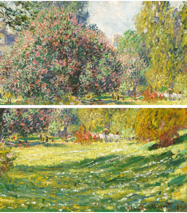 莫奈蒙梭公园风景油画空间装饰画挂画油画