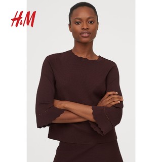 H&M 0732081 女装宽松喇叭七分袖上衣