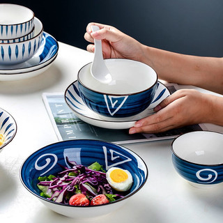 尚行知是 日式风陶瓷餐具套装 2碗2盘2勺2筷