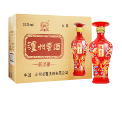 泸州老窖52度 窖酒淡雅500ml*6瓶 婚宴喜酒超市酒水白酒整箱装商务送礼盒装 *2件