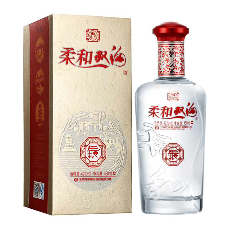 双沟 柔和双沟 银 42%vol 浓香型白酒 450ml 单瓶装