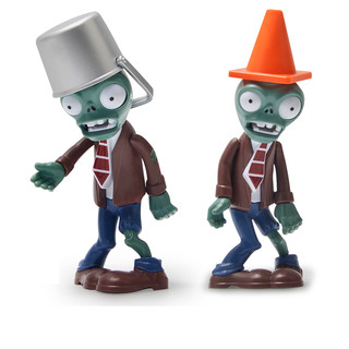 lijian立健植物大战僵尸路障僵尸铁桶僵尸2只