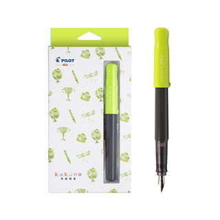 PILOT 百乐 钢笔 kakuno系列 FKA-1SR 浅绿色黑杆 M尖 墨囊+吸墨器盒装