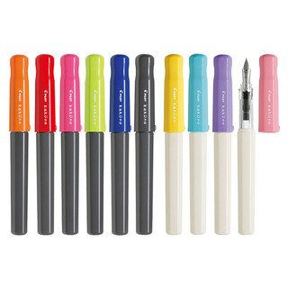 PILOT 百乐 钢笔 kakuno系列 FKA-1SR 粉色黑杆 M尖 墨囊+吸墨器盒装