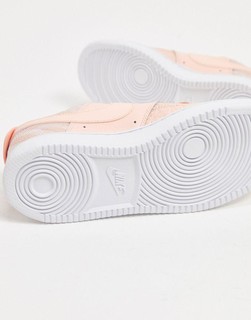 Nike Court Vision Low Premium trainers in washed coral & white