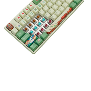 Hyeku 黑峡谷 雀神 春节限量版104键 有线机械键盘 白绿色 凯华BOX流沙金轴 单光