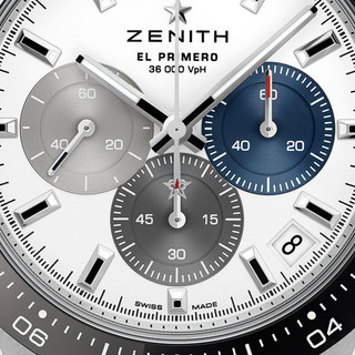 ZENITH 真力时 Chronomaster 旗舰系列 CHRONOMASTER Sport 41毫米自动上链腕表 03.3100.3600/69.M3100 蓝色橡胶带