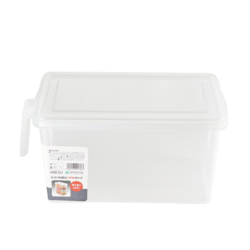 2件套进口冰箱收纳盒塑料保鲜盒带手柄 食品储物盒杂粮收纳箱杂物 透明 2只装
