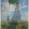 买买艺术 莫奈《撑阳伞的女人》40×30cm 装饰画 油画布 金色框