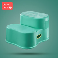 babycare宝宝凳子儿童垫脚凳防滑塑料小椅子家用洗手台阶小凳子_二阶-浅嗬绿