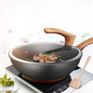 COOKER KING 炊大皇 C30JD1 炒锅(30cm、不粘、铝合金、麦饭石色)