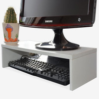 HMJIA 电脑桌显示器增高架电脑支架办公桌收纳便携置物架子  H-X302W