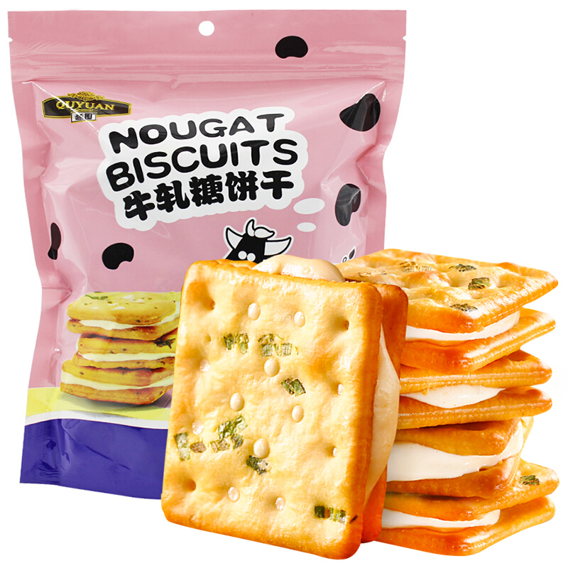 QUYUAN 趣园 牛轧糖饼干 香葱味 300g