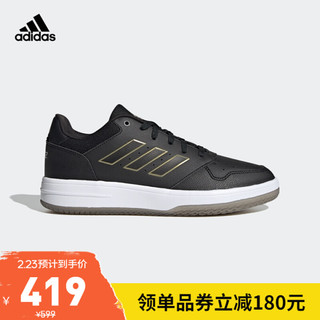 阿迪达斯官网 adidas GAMETALKER 男鞋低帮篮球运动鞋FZ3678 黑/金 41(255mm)