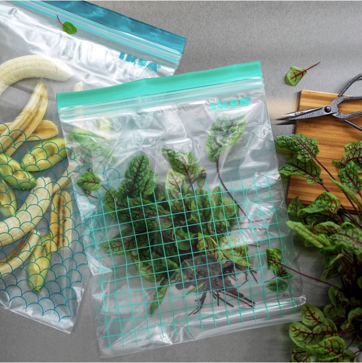 IKEA宜家 ISTAD 艾斯塔 密封袋 天蓝色, 浅青绿色