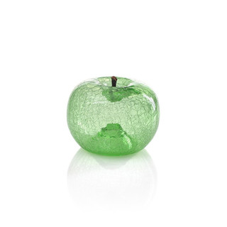 Bull & stein水果雕塑 艺术摆件 苹果 裂纹玻璃 绿宝石色120×100mm