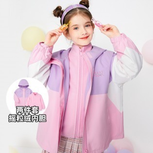 Balabala 巴拉巴拉 女童春季外套 红紫色调00467 120cm
