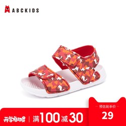 abckids儿童凉鞋2021新款男童女宝宝小童鞋夏季学步迷彩沙滩鞋子