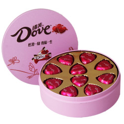 dove德芙巧克力粉色铁盒装