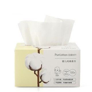 京东PLUS会员：Purcotton 全棉时代 婴儿棉柔巾 11*20cm 100片  *15件