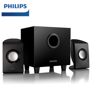 飞利浦（PHILIPS）SPA1330电脑音箱 音响 台式笔记本桌面2.1声道有源重低音木质低音炮 黑色