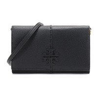 TORY BURCH MCGRAW系列 女士牛皮单肩包 64502 001 黑色 迷你