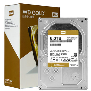 Western Digital 西部数据 Gold系列 3.5英寸企业级硬盘 6TB 128MB(7200rpm、PMR)WD6002FRYZ