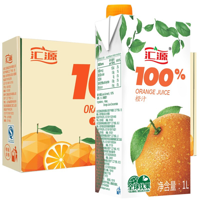 100%橙汁 1000ml*5盒