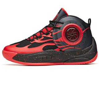 anta安踏风火轮系列儿童高帮篮球鞋黑荧光红334215cm