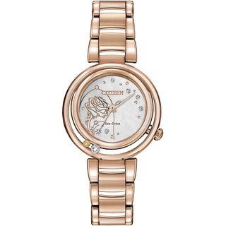 Citizen Eco-Drive Women's Belle Diamond-Accent Rose Gold-Tone Stainless Steel Bracelet Watch 30mm
