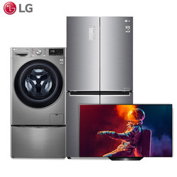 LG新品套装 55英寸OLED电竞电视55BX 530L双风系十字对开门冰箱F520S13B 13.2KG二合一母婴洗衣机FG13TVW