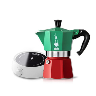 BIALETTI 比乐蒂 摩卡咖啡壶 3杯份+电陶炉 雅白色