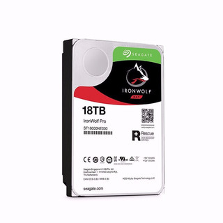 SEAGATE 希捷 酷狼IronWolf系列 3.5英寸NAS硬盘 18TB 256MB(7200rpm、PMR)ST18000NE000