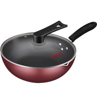 COOKER KING 炊大皇 C28F 炒锅(28cm、不粘、铝合金、酒红色)