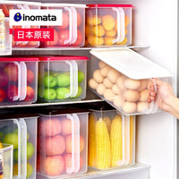 INOMATA 日本大号带盖食品收纳盒5公斤米桶面粉缸 6.3L红色  单个装