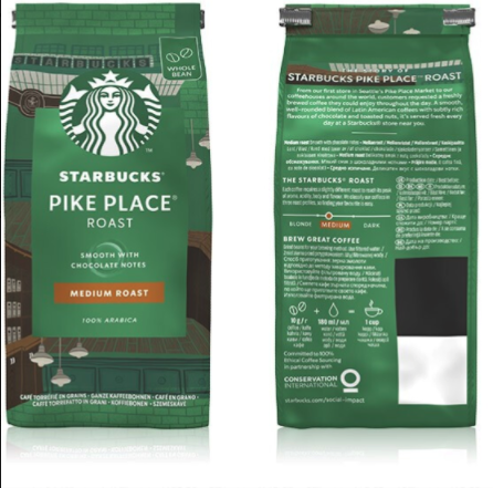 STARBUCKS 星巴克 派克市场 中度烘焙 咖啡豆 200g