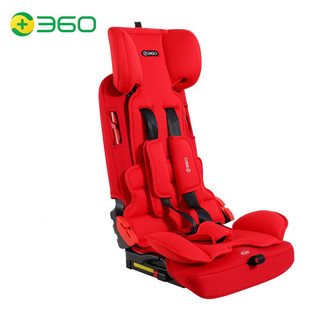 360汽车用儿童安全座椅9个月-12岁 灵巧款易携带isofix接口 T201红色版