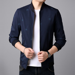 肯梵图男士中青年棒球领夹克外套春秋季新款韩版时尚商务休闲上衣