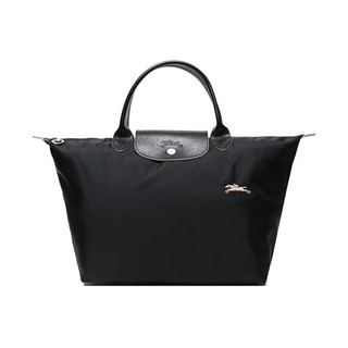 LONGCHAMP 珑骧 女士LE PLIAGE系列织物中号短柄可折叠手提包 1623 619 001 黑色