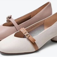 Tata 他她 ABL7AC05DK1CQ9 女士牛皮革方头粗跟单鞋