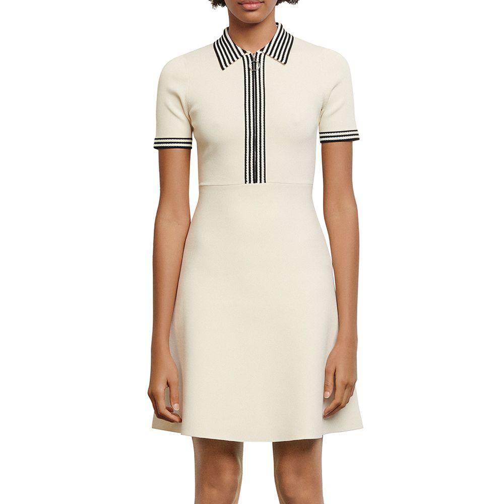 Paulzy Stripe-Trim Knit A-Line Dress