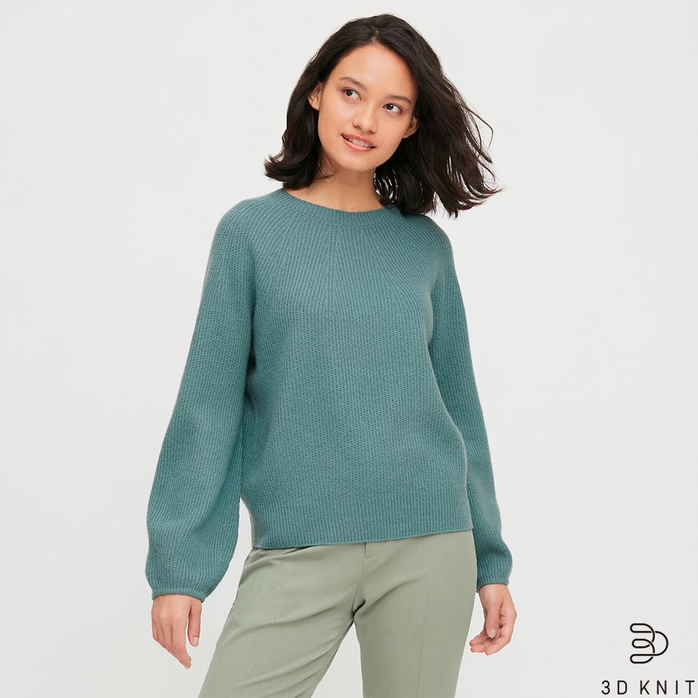 女装 3D羊毛混纺圆领针织衫(长袖 毛衣) 432216