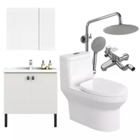 HEGII 恒洁 卫浴套装 HC0177PTOE马桶+BK6011-080浴室柜+HMF122-601EB花洒